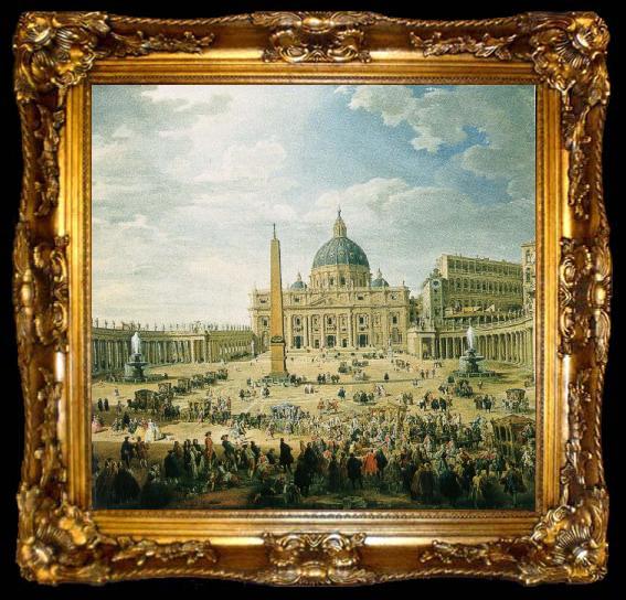 framed  wolfgang amadeus mozart the square in front of st peter s basilica in rome, ta009-2